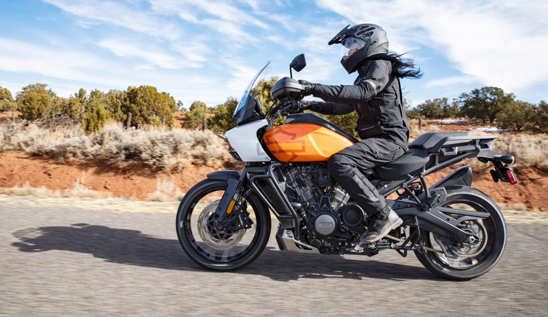 The 2021 Harley-Davidson Pan America 1250 Special can be fitted with Adaptive Ride Height. Photo courtesy Harley-Davidson.