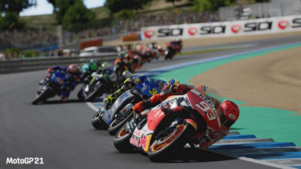 A sample screen shot of the MotoGP 21 video game. Image courtesy Dorna.