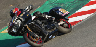 Tyler O'Hara (29) on his S&S Racing Indian Challenger during the inaugural MotoAmerica King of the Baggers event at Laguna Seca. Photo by Brian J. Nelson.