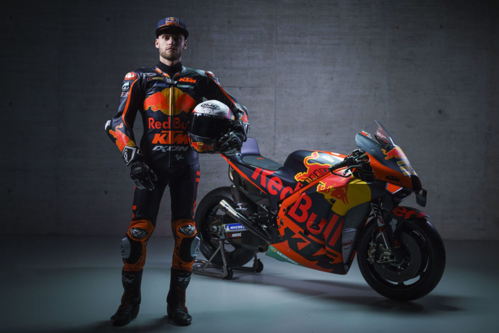 Brad Binder and KTM RC16. Photo by Sebas Romero, courtesy KTM Factory Racing.