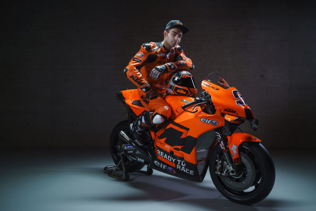 Danilo Petrucci and KTM RC16. Photo by Sebas Romero, courtesy KTM Factory Racing.