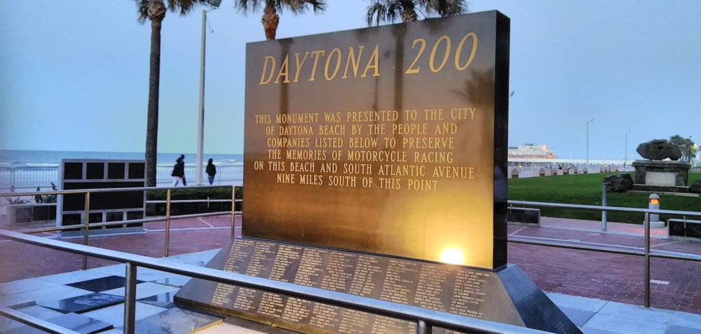 The Daytona 200 Monument. Photo by Amy Jacques, courtesy AHRMA.