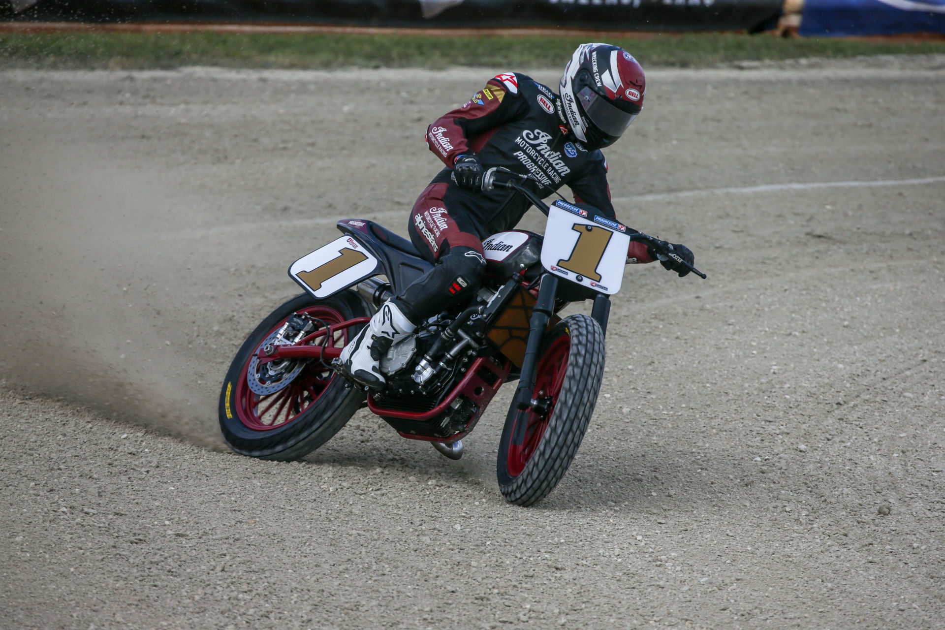 American Flat Track (AFT) SuperTwins Champion Briar Bauman (1). Photo courtesy Indian Motorcycle.