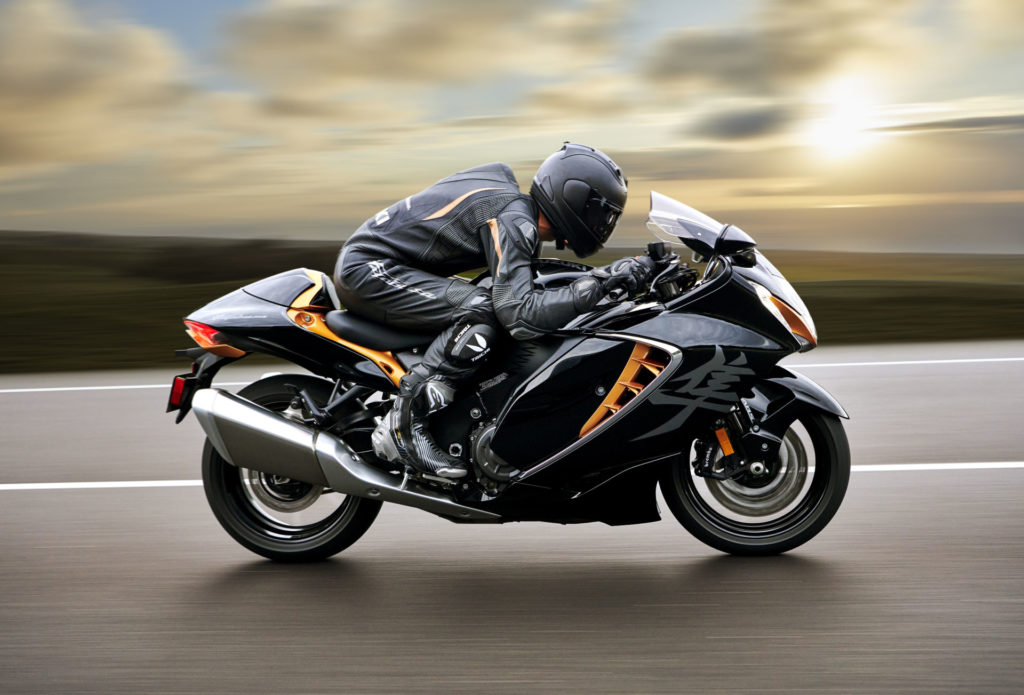 A 2022-model Suzuki Hayabusa at speed. Photo courtesy Suzuki Motor of America, Inc.