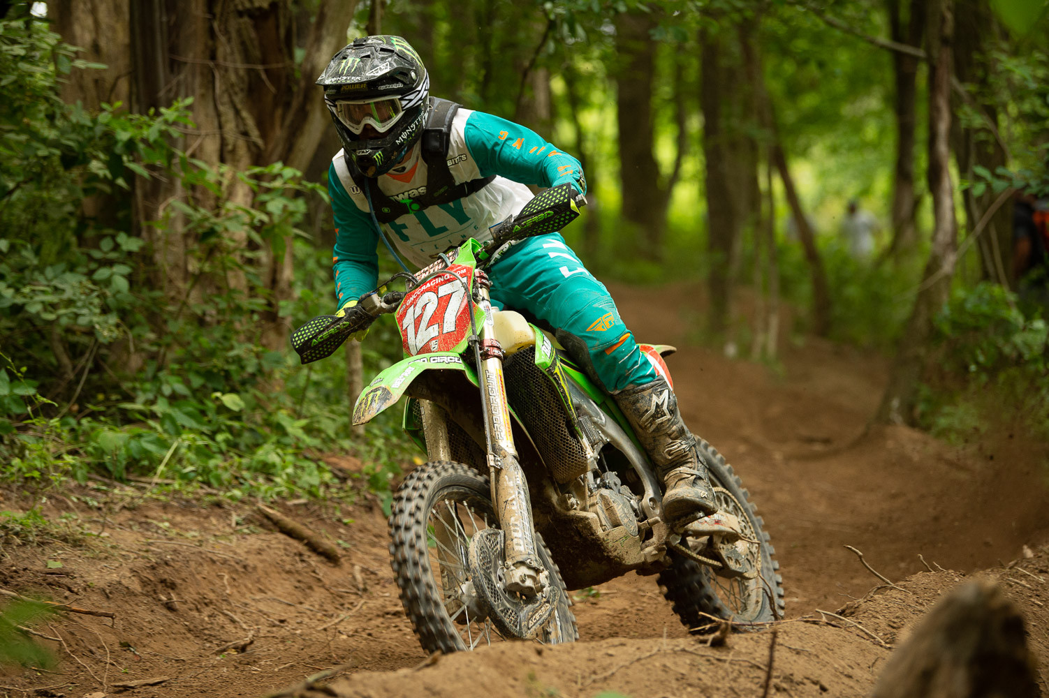 GNCC racer Jordan Ashburn (127) in action. Photo courtesy Dunlop.