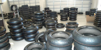 Dunlop motorcycle road racing tires. Photo by David Swarts.