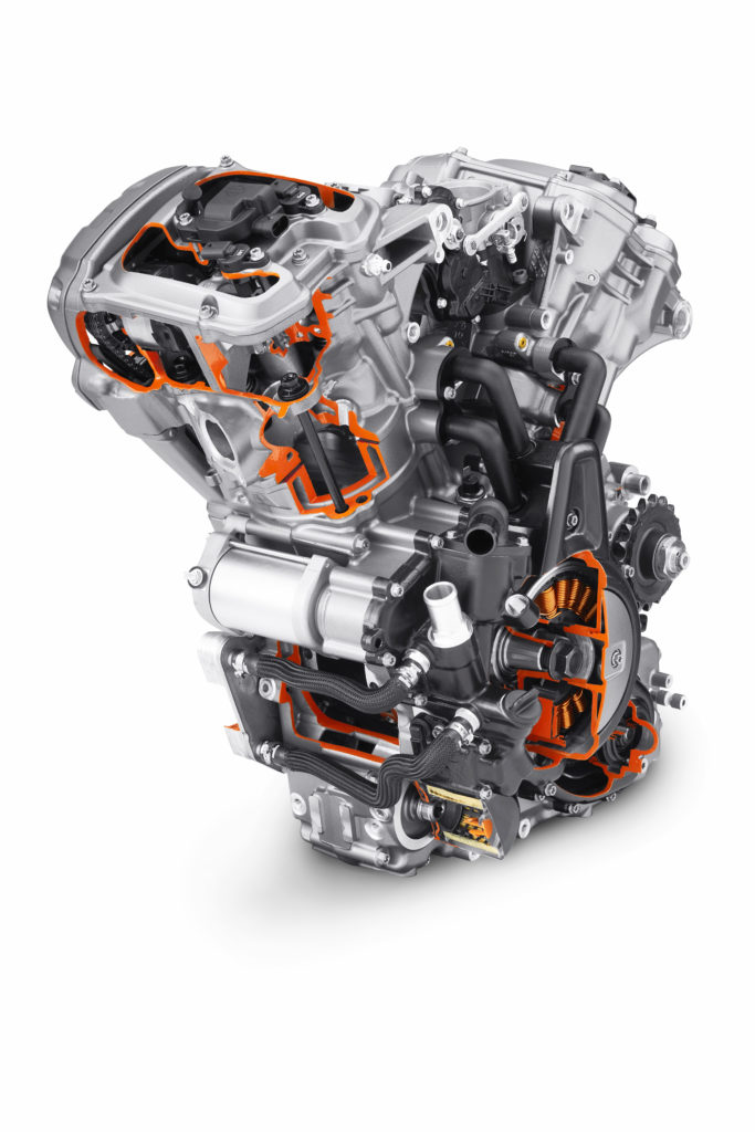 A front view of Harley-Davidson's new Revolution Max 1250 V-Twin engine with sections cut away to display the internal parts. Photo courtesy Harley-Davidson.