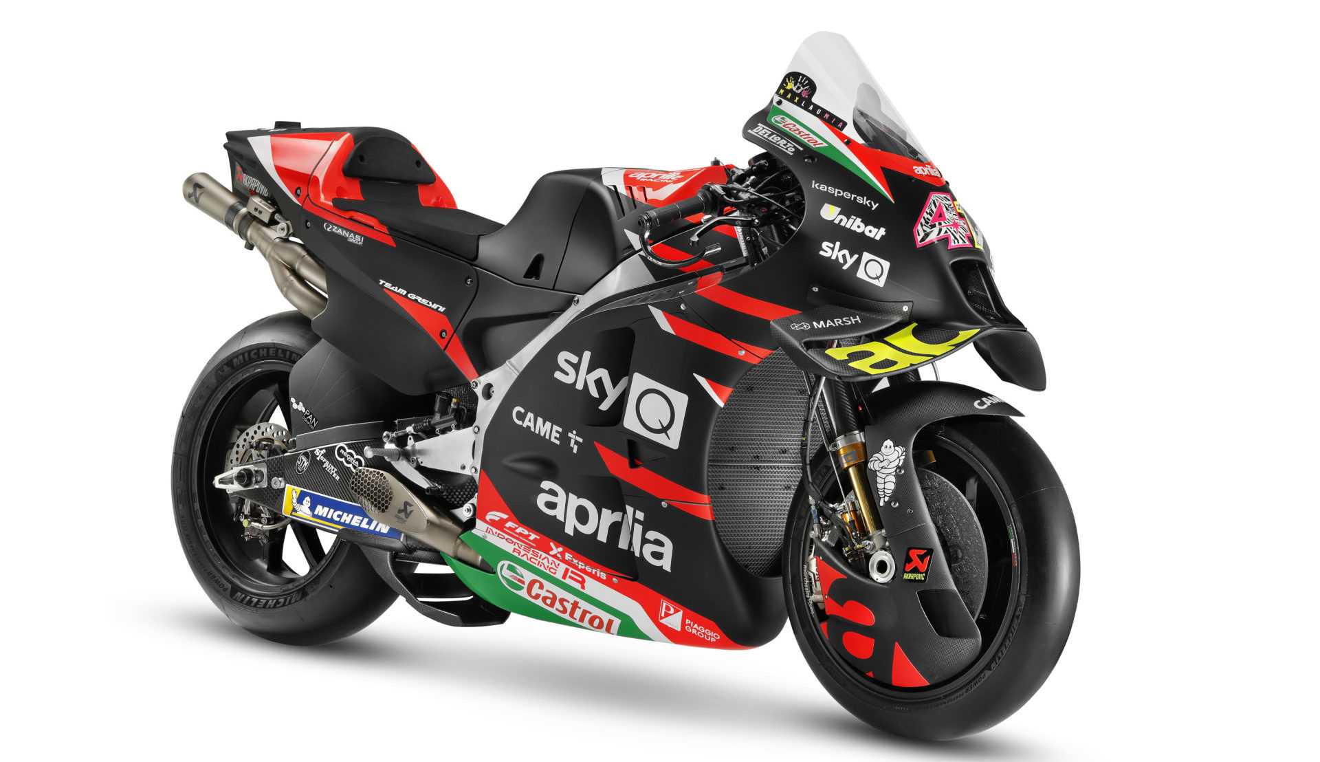 Aleix Espargaro's 2021 Aprilia RS-GP MotoGP racebike. Photo courtesy Aprilia.