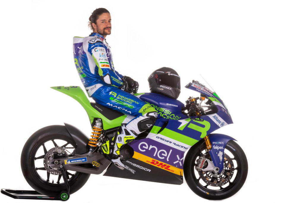 Team Gresini MotoE rider Andrea Mantovani (9). Photo courtesy Gresini Racing.