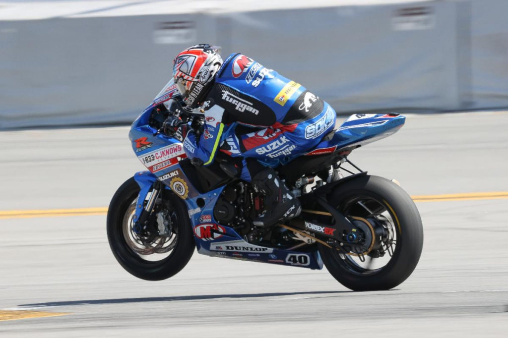Sean Dylan Kelly (40) finished second in the 79th Daytona 200. Photo by Brian J Nelson, courtesy Team Hammer.
