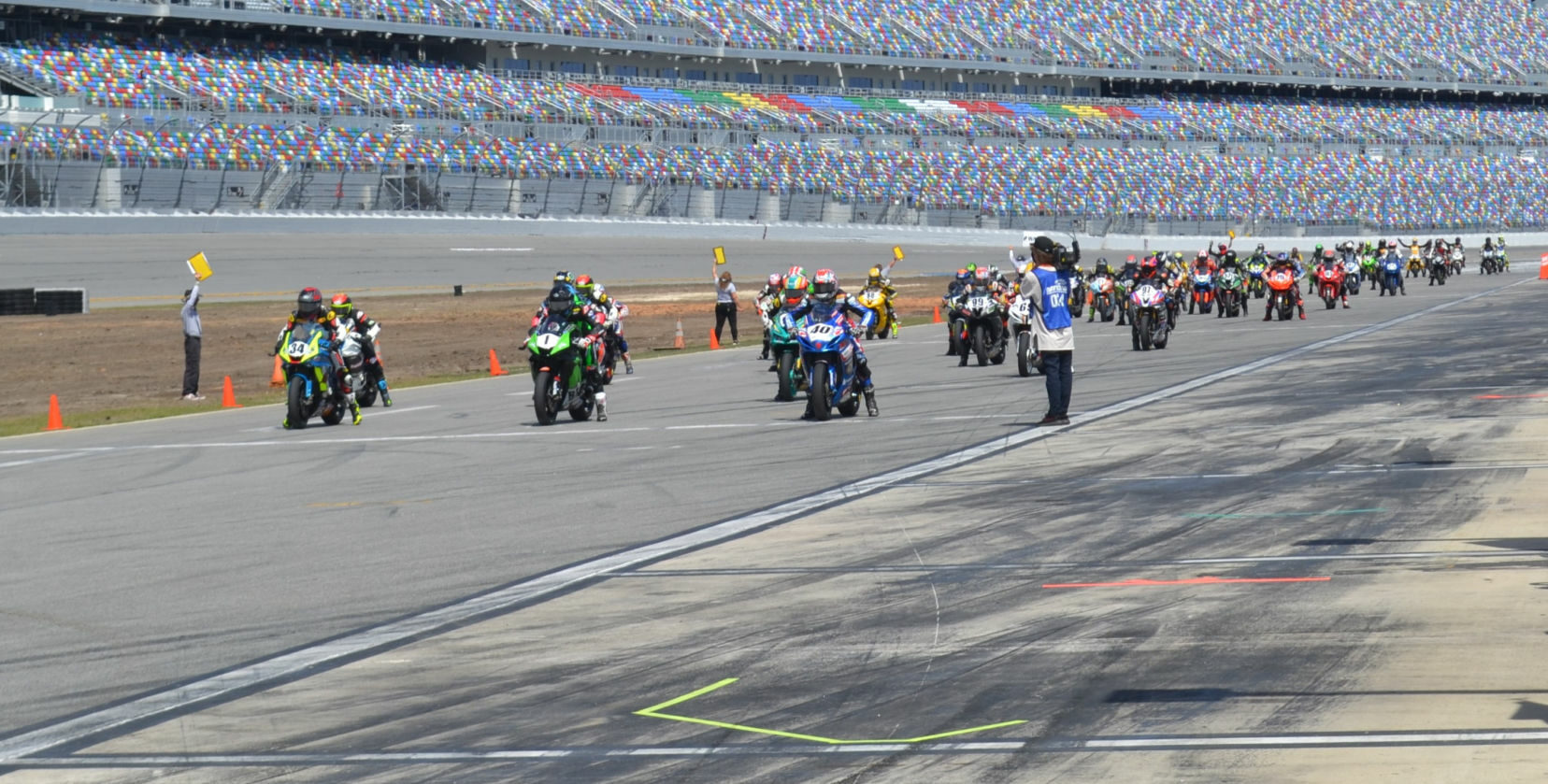 The start of the 79th Daytona 200 at Daytona International Speedway. Photo by David Swarts.