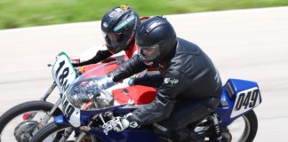 AHRMA racers Danny Habermel (049) and Louis LeBlanc (18N) in action. Photo by etechphoto.com, courtesy AHRMA.