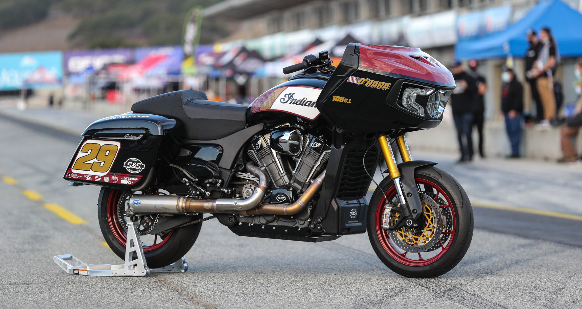 Tyler O'Hara's S&S Indian Challenger MotoAmerica King of the Baggers racebike. Photo by Brian J. Nelson.