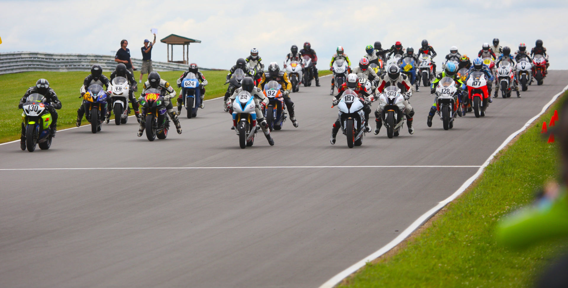 The starting grid of an N2/WERA National Endurance race. Photo courtesy N2 Track Days.