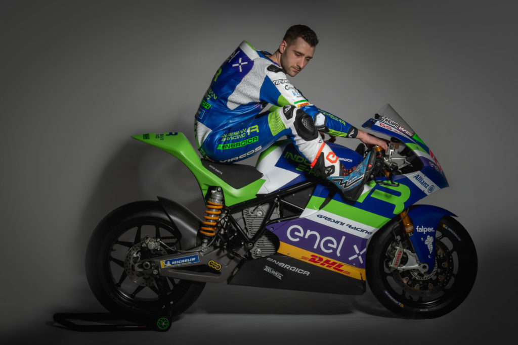 Team Gresini MotoE rider Matteo Ferrari (11). Photo courtesy Gresini Racing.