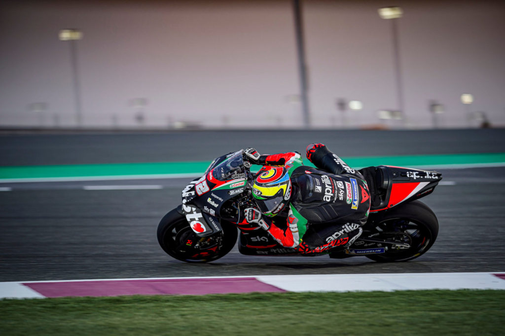 Lorenzo Savadori (32). Photo courtesy Aprilia Gresini Racing.