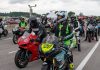 Riders lined up for an Evolve GT track day session at VIRginia International Raceway. Photo by Mark Lienhard, courtesy Evolve GT.
