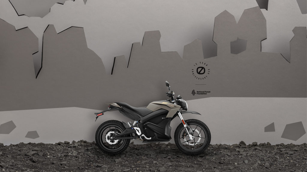 A 15th anniversary limited-edition Zero DSR electric motorcycle in Mojave. Photo courtesy Zero Motorcycles.