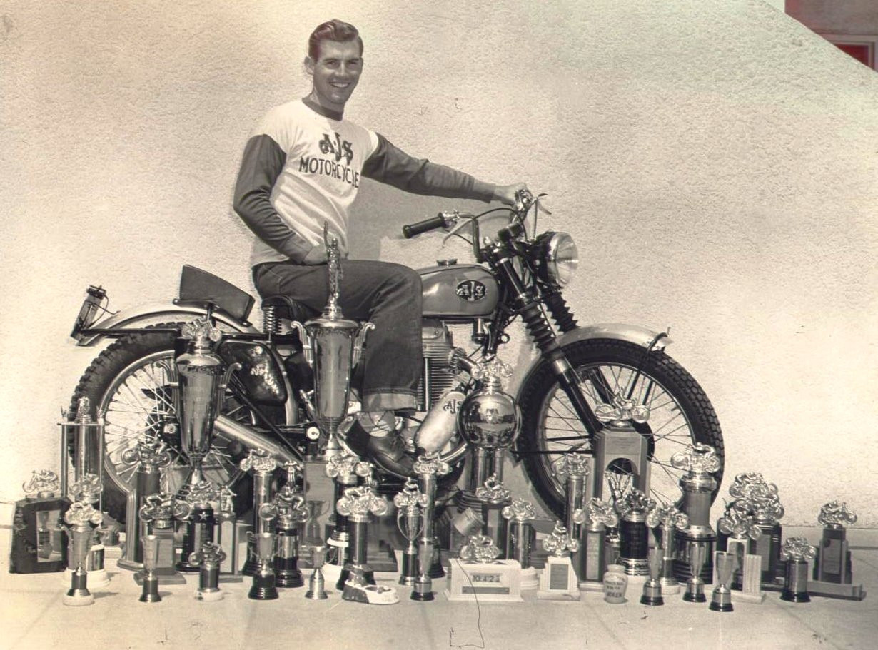 Del Kuhn, circa 1952. Photo courtesy AMA Motorcycle Hall of Fame.