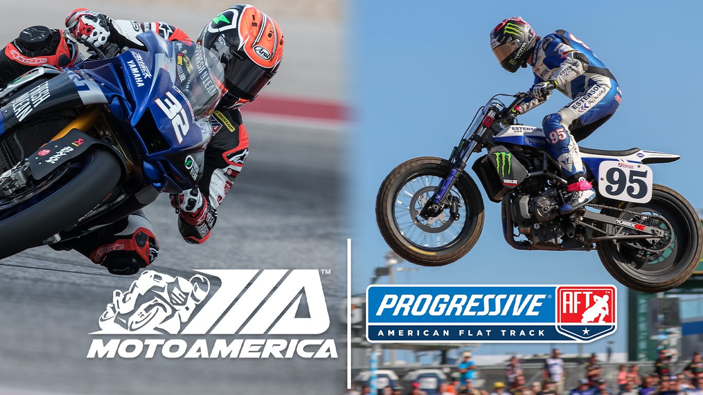 MotoAmerica Superbike racer Jake Gagne (32) and AFT SuperTwins racer JD Beach (95). Image courtesy MotoAmerica.