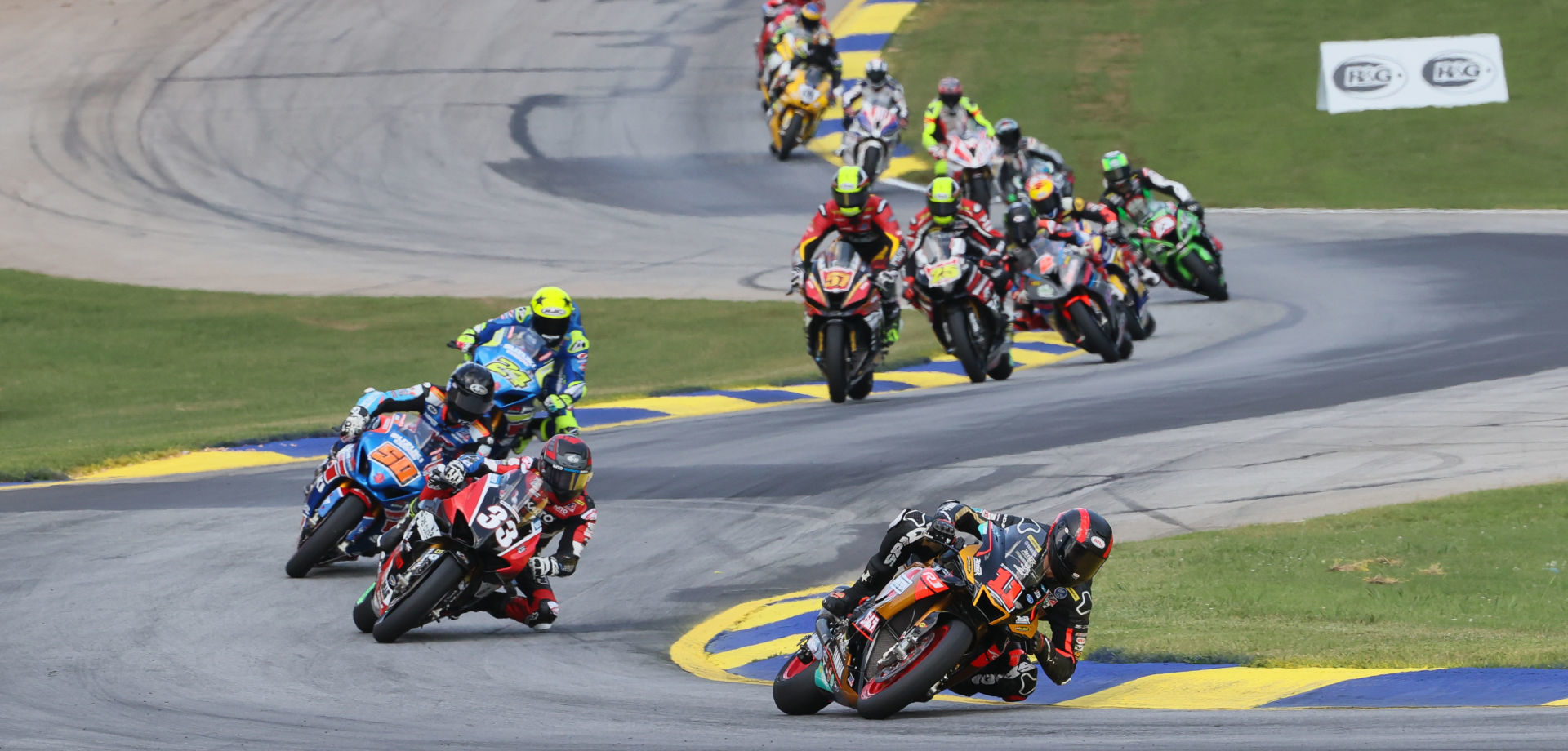 Action from a MotoAmerica Superbike race at Road Atlanta in 2020. Photo by Brian J. Nelson, courtesy of MotoAmerica.