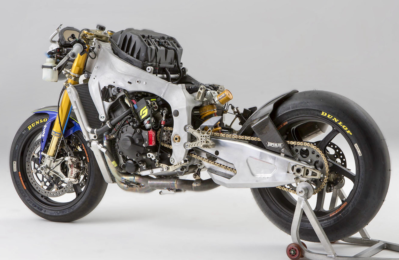 A Yamaha YZF-R1 with Attack Performance chassis parts. Photo courtesy Attack Performance.