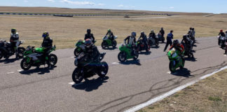A grid of students at the MRA New Racers' School at High Plains Raceway. Photo by Brittany Morrison, courtesy MRA.