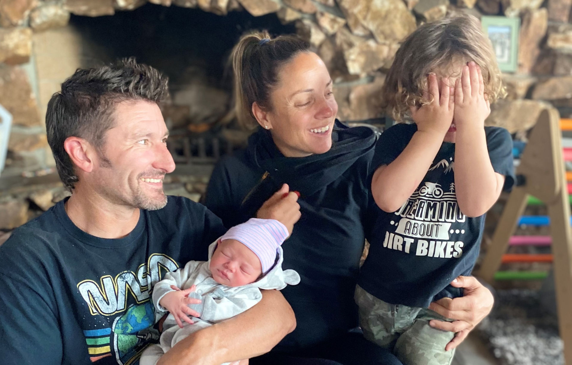 Josh Hayes, Melissa Paris, three-year-old son Hawk Hayes, and newborn daughter Bretley Dane Hayes. Photo by Troy Hayes Photography, courtesy Hayes-Paris family.