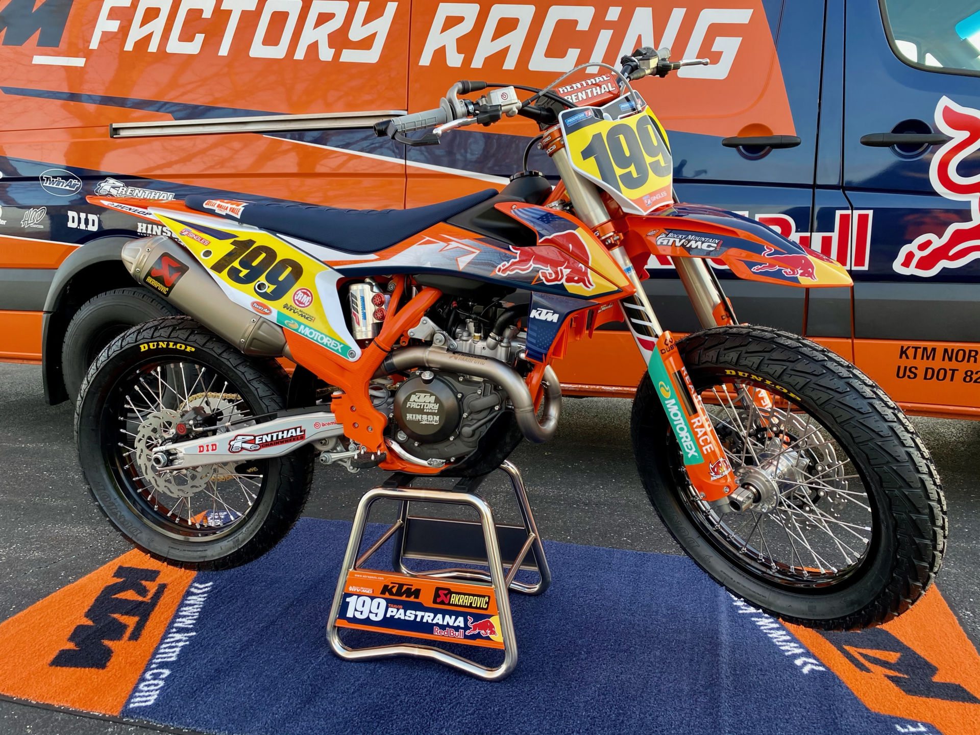 Travis Pastrana's Red Bull KTM dirt tracker. Photo courtesy AFT.