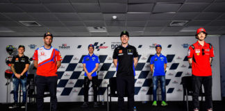 MotoGP riders (from left) Fabio Quartararo, Johann Zarco, Joan Mir, Maverick Vinales, Alex Rins, and Francesco Bagnaia. Photo courtesy Dorna.