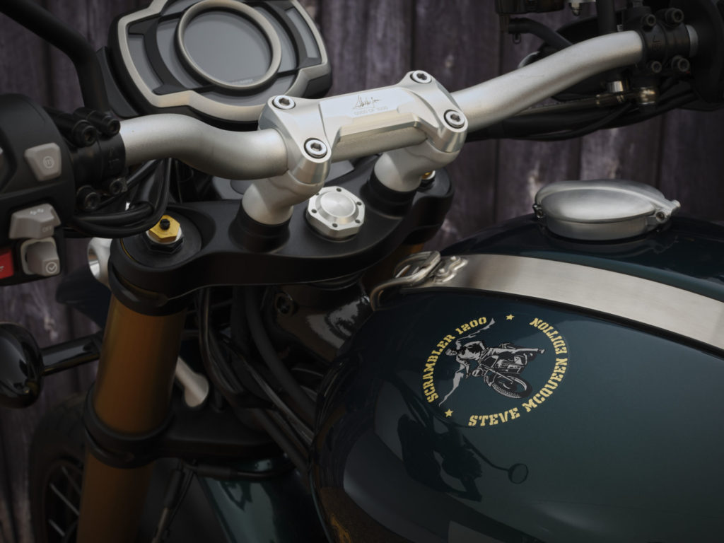 Special details on the 2022-model Triumph Scrambler 1200 Steve McQueen Edition. Photo courtesy Triumph.