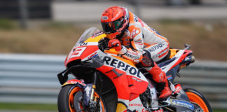 Marc Marquez (93) at speed in Portugal. Photo courtesy Repsol Honda.