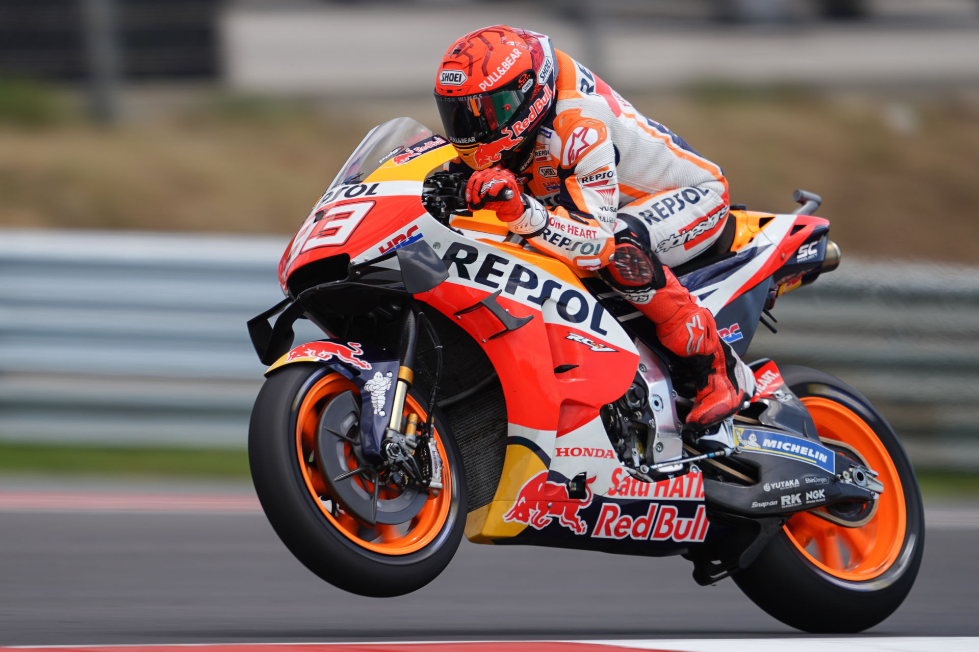 Marc Marquez (93) at speed in Portugal. Photo courtesy Repsol Honda.