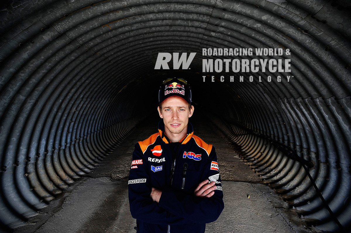 This photo of Casey Stoner taken in 2012 could apply to his current struggle to emerge from the personal tunnel of battling Chronic Fatigue Syndrome, which kept him homebound for half a year. 