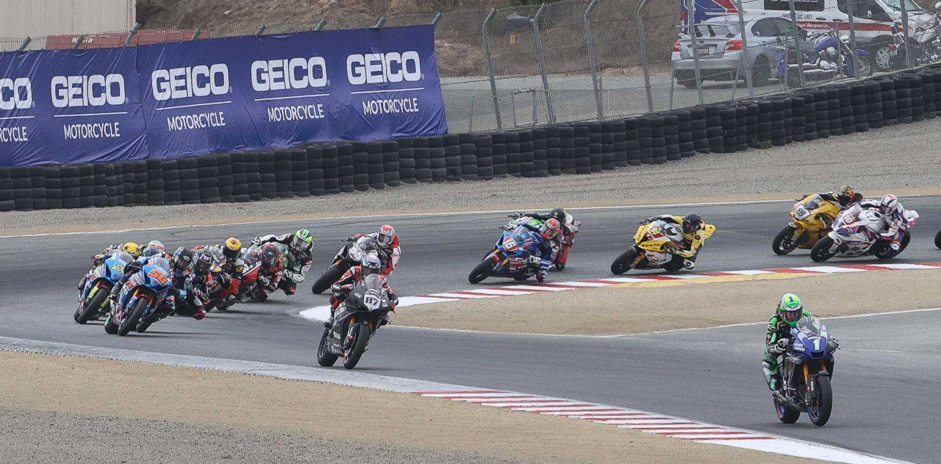 In addition to being an official partner of the MotoAmerica Championship, GEICO will also be the title sponsor of the GEICO Motorcycle Speedfest Of Monterey, July 9-11 at WeatherTech Raceway Laguna Seca. Photo by Brian J. Nelson, courtesy MotoAmerica.