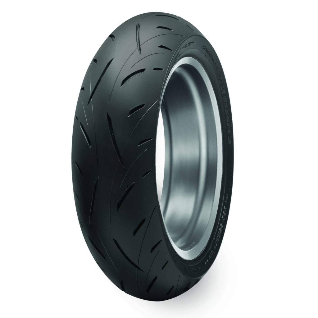 A Dunlop RoadSport2 rear tire. Photo courtesy Dunlop.