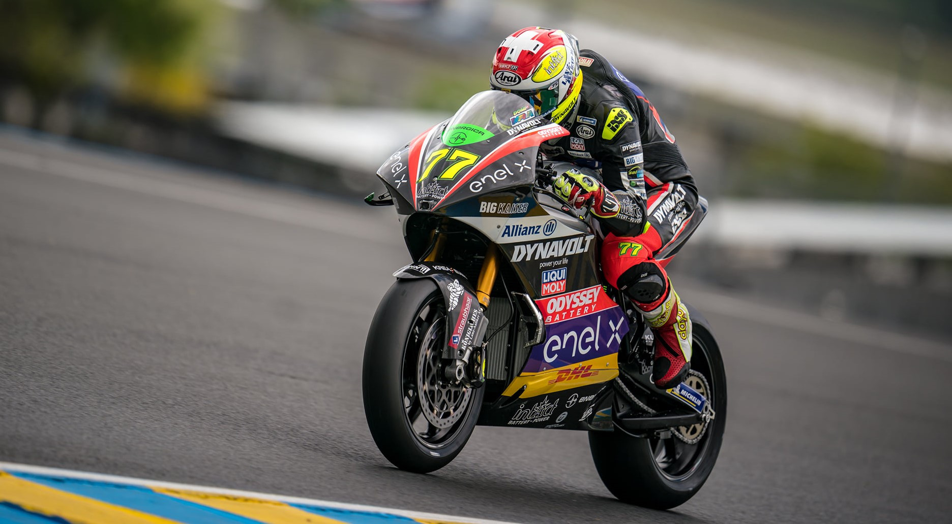 Dominique Aegerter (77) during FP1 at Le Mans. Photo courtesy Dynavolt Intact GP.