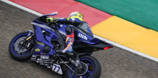 Dominique Aegerter (77), as seen at Motorland Aragon. Photo courtesy Yamaha Racing.