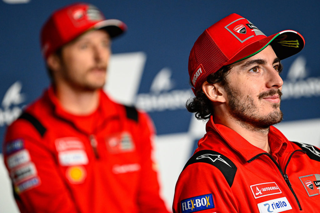 Francesco Bagnaia (right). Photo courtesy Dorna.