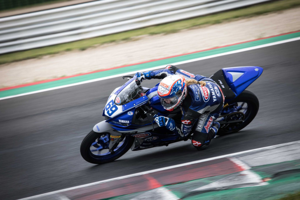 American Kayla Yaakov (69) testing at Misano. Photo courtesy Yamaha Racing.