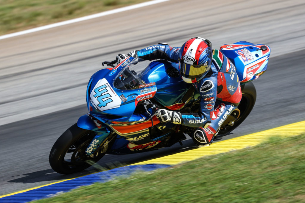 Sam Lochoff (44) kicked off his 2021 season with two impressive top ten finishes in Atlanta. Photo by Brian J. Nelson, courtesy Suzuki Motor USA, LLC.