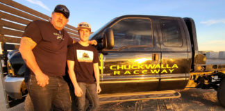 MotoAmerica Supersport racer Rocco Landers (right) with Chuckwalla Valley Raceway President Micky Grana (left). Photo courtesy Landers Racing.