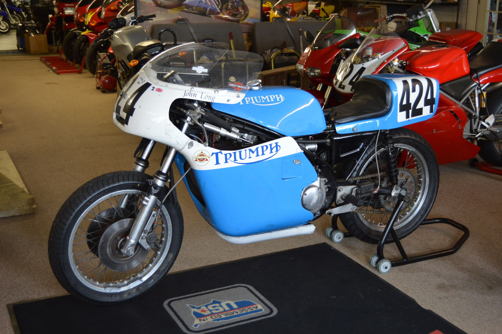 A vintage Triumph racebike. Photo courtesy WERA.