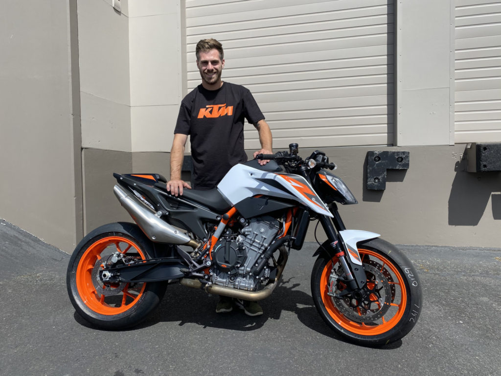 Andy DiBrino and his new KTM 890 Duke R. Photo courtesy Andy DiBrino Racing.