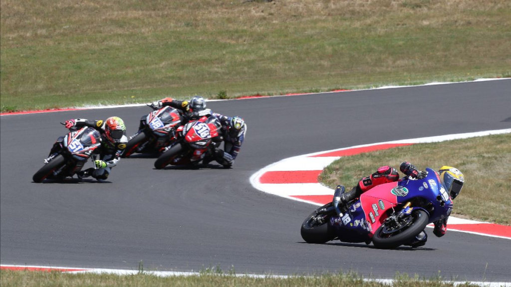 Jackson Blackmon (18) went two for two in Twins Cup at The Ridge. Photo by Brian J. Nelson, courtesy MotoAmerica.