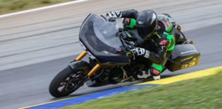 Kyle Wyman (33) on his Screamin' Eagle Harley-Davidson Road Glide. Photo by Brian J. Nelson.