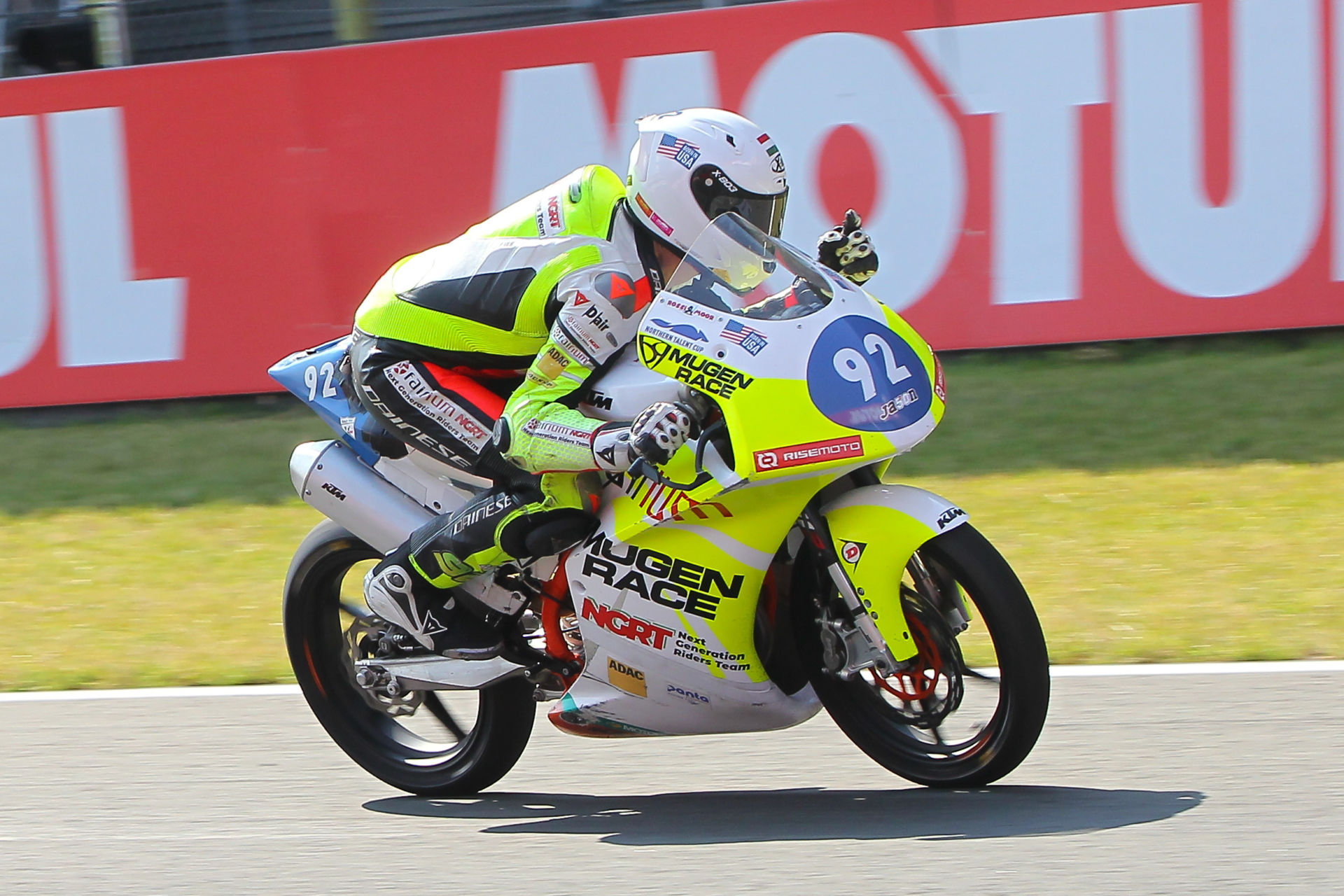 Rossi Moor (92) won Northern Talent Cup Race Two at Assen. Photo courtesy Dorna.