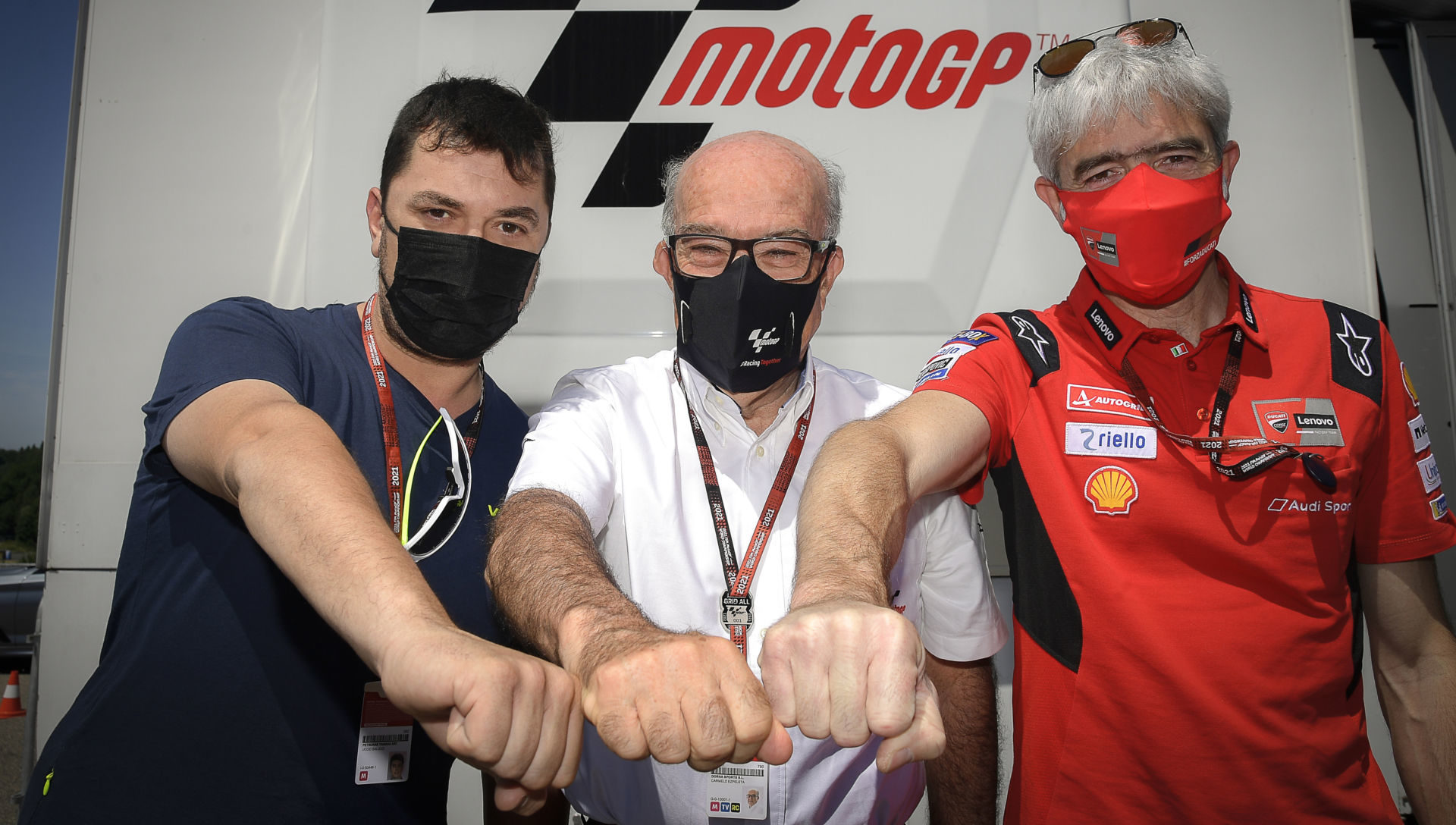 In attachement the photo of the agreement: from the left to the right Alessio Salucci, VR46 Riders Academy, Carmelo Ezpeleta, CEO Dorna Sports, Luigi Dall'Igna, General Manager Ducati Corse.