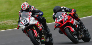 Antal Halasz (5) and Alan Nelson (168) fighting for position at Summit Point Motorsports Park. Photo by Lisa Theobald, courtesy ASRA/CCS.