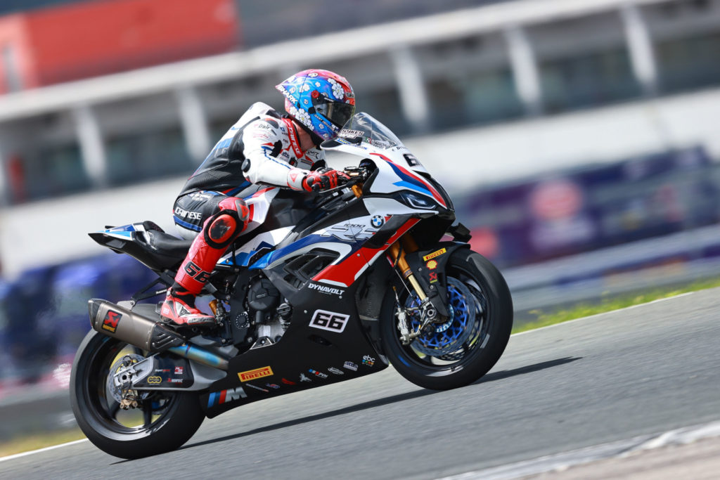 Tom Sykes (66) on his factory BMW M1000RR. Photo courtesy Dorna WorldSBK Press Office.